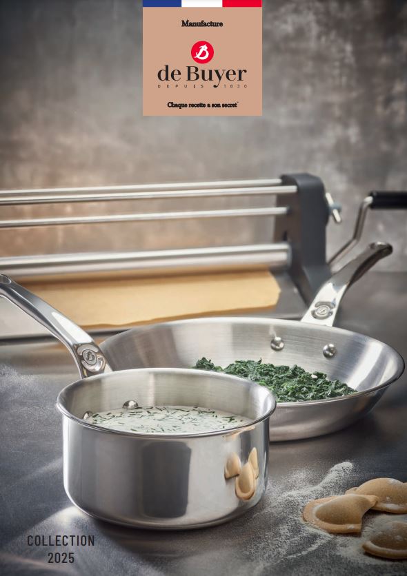 De Buyer 2025 Collection of Premium Cookware & Pastry Tools catalog cover for French cookware and pastry tools for professionals
